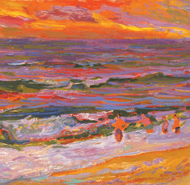 The sunset over the sea